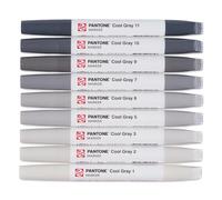 Talens | Pantone Set di 9 Marcatori Cool Gray | Penna a Doppia Punta con Pennello e Punta a Scalpello | Inchiostro Pigmentato a Base d'Acqua nei Colori Pantone