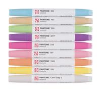 Talens | Pantone Set di 9 Marcatori Pastel | Penna a Doppia Punta con Pennello e Punta a Scalpello | Inchiostro Pigmentato a Base d'Acqua nei Colori Pantone