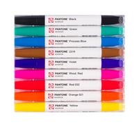 Talens | Pantone Set di 9 Marcatori Primary | Penna a Doppia Punta con Pennello e Punta a Scalpello | Inchiostro Pigmentato a Base d'Acqua nei Colori Pantone