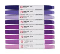 Talens | Pantone Set di 9 Marcatori Purple | Penna a Doppia Punta con Pennello e Punta a Scalpello | Inchiostro Pigmentato a Base d'Acqua nei Colori Pantone