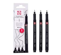 Talens Set Pigment Fineliner Bold, 3 pezzi, nero, 0,50 mm, 0,60 mm, 0,70 mm, inchiostro resistente alla luce, permanente e a base d'acqua, per vari lavori a linee