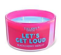 TALENT Candele profumate per la casa - Enjoy Candles, cera di soia naturale con 3 stoppini in cotone, candele ideali come regalo per donne e uomini, Black Cherry Merlot