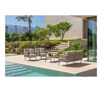 Talenti Salotto Plum Set Sofa, 2 Poltrone Armchair e Tavolo Caffé Beige Charcoal