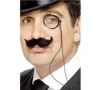 SMIFFYS Monocolo vecchie storie inglesi, nero su corda