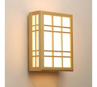 TaleTre Applique da parete in legno massello - Applique LED giapponese in stile scandinavo - Apparecchio di illuminazione for interni da 8 W for camera da letto, soggiorno, corridoio, studio(6000k,C)