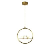 TaleTre Lampada a sospensione a LED in ceramica a forma di uccello creativo - Lampadario moderno ad anello dorato for camera da letto, isola della cucina, sala da pranzo - Altezza regolabile, elegante