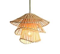 TaleTre Lampada a sospensione in vimini di bambù realizzata a mano - Apparecchio da soffitto per casa colonica scandinava per soggiorno, sala da pranzo e cucina(25cm)