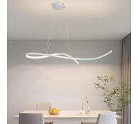 TaleTre Lampadario a Sospensione Lineare a LED Semplice Bianco Dimmerabile, Lampadario Moderno for Isola della Cucina, Lampadari a LED ad Altezza Regolabile 32/42W for Sala da Pranzo Soggiorno (Size