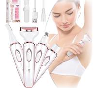Taletseten Shaver, Taletseten Razor, Taletseten Lady Shaver, Taletseten Comfort 4 in 1 Electric Lady Shaver, Body Hair Removal Epilator, Waterproof Wet Dry Use for Face, Underarm and Legs (1Set)