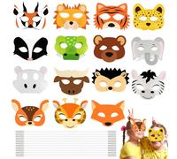 Talifoca 15 Maschere per Animali per Bambini - Maschere per Occhi di Compleanno, da Colorare