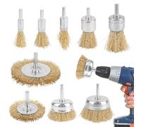 talifoca 8 Pezzi Spazzole Metalliche per Trapano, Spazzola di Ferro con Codolo da 1/4 di, Spazzola Ottone a Tazza per Ruggine Metallo Legno Trapano per la Rimozione di Ruggine/Corrosione/Vernice