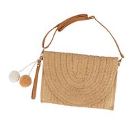 Talifoca Borsa a Tracolla in Paglia - Estiva Boho Piccola da Donna Realizzata a Mano Cachi