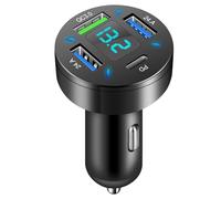 talifoca Caricabatterie da auto USB C con 4 porte, ricarica rapida QC3.0 da 50 W, voltmetro a LED, presa USB da 12 V, per iPhone, tablet Android e Samsung e tutti gli smartphone., SKCC-001