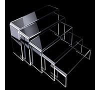 talifoca Espositore in Acrilico, 5 pz Alzate per Buffet Scaletta Esposizione in Acrilico Trasparente,Espositore Vetrina per Esposizione Cupcakes Dessert Modellismo Collezione Profum