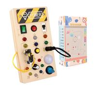 talifoca Montessori Busy Board a partire da 1 anno, Activity Board giocattolo in legno con 8 interruttori a luce LED, giocattolo per bambini, giocattolo sensoriale, adatto per bambini di 1 2 3 4 anni