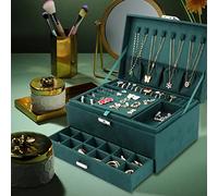 talifoca Porta Gioielli Donna, Cofanetto Portagioie Scatola Porta Gioielli da Viaggio con tre Strati, Grande Gioielli Scatola Organizer per Anelli Bracciali Orecchini Collane