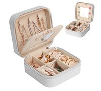 talifoca Portagioie da Viaggio con Specchio Porta Gioielli per Donne Ragazze, Porta Orecchini Organizeri in Pelle PU, per Orecchini Anelli Catene