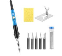 talifoca Saldatore Kit,60W Kit di Saldatura a Stagno Professionale Con interruttore ON/OFF,Temperatura Regolabile 220℃〜480℃ con 5 Punte per Saldatore per Manutenzione Saldare Piccoli Elettrodomestici