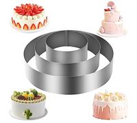 talifoca Set di 3 Coppapasta, Ø 10/15/20 Anello Rotondo per Torte in Acciaio Inox Coppa Pasta per Torte oppapasta Tagliapasta Anello per Pasticceria, Dessert