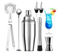 talifoca Set di 8 shaker da cocktail in acciaio inox, 750 ml, set da cocktail in acciaio inox, per barista, per casa, bar, feste