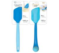Talisman Designs 2 Piece Set BPAFree Silicone Cookie Scoop and Scraper Spatulas Blue