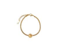 TALISMAN JEWELLERY Bracciale a catena placcato oro 3 micron 18k - Testa di Moro dell'Isola della Corsica, Corsica (12 mm di pezzo/15 cm di catena + 4 cm di estensione)