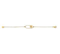 TALISMAN JEWELLERY Bracciale catena in acciaio placcato oro 18k PVD - Eguzkilore fiore basca (28 mm x 7 mm pezzo/17 cm catena + 5 cm estensione)