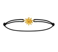 TALISMAN JEWELLERY Bracciale con cordoncino placcato oro 3 micron 18k - Eguzkilore, fiore basca (12 mm di pezzo)