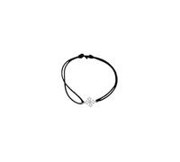 TALISMAN JEWELLERY Bracciale in Argento 925 con Cordino Estensibile Nero - Croce Occitana, Croce di Tolosa, Argento Sterling