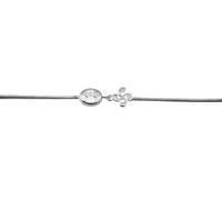 TALISMAN JEWELLERY Bracciale in argento 925 e zirconi bianchi con catena regolabile - Lauburu, croce basca (7 mm di pezzo/15 cm di catena + 4 cm di estensione)