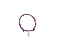 TALISMAN JEWELLERY Bracciale placcato oro 3 micron 18k con cordino Liberty - Croce Ankh dell'antico Egitto (8 MM x 11 MM di pezzo), Oro giallo