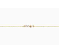 TALISMAN JEWELLERY Bracciale placcato oro 3 micron 18k e zirconi bianchi con catena regolabile - Eguzkilore, fiore basca (8 mm x 23 mm di pezzo/15 cm di catena + 4 cm di estensione)