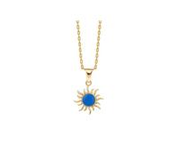 TALISMAN JEWELLERY Ciondolo a forma di sole greco placcato oro 18 K e smalto blu