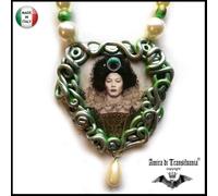 Talismano Amuleto Orientale Collana Pendaglio Cameo Stile Vintage Gioiello Charm