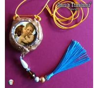 talismano angelo custode puttino d'amore bacio amuleto ciondolo collana pendente