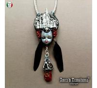 Talismano Castello Collana Pendaglio Amuleto Gioielli Bigiotteria Piume Pietre