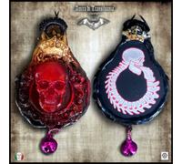 talismano collana ciondolo pendente amuleto magia wicca corona teschio uroboro 1