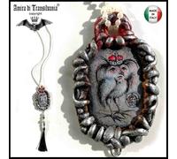 talismano collana pendente ciondolo gufo stolas uccelli gioiello gotico strega