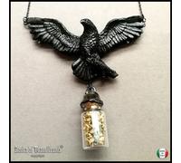 Talismano Corvo Nero Strega Pendaglio Collana Uccelli Amuleto Protezione Magia