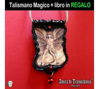 talismano magico amuleto gioiello collana drago rosso + libro antico regalo uomo