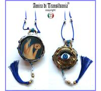 talismano magico occhio blu amuleto pendaglio ciondolo malocchio bigiotteria oro
