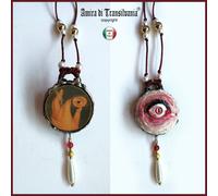 talismano magico occhio rosso amuleto pendaglio ciondolo malocchio bigiotteria