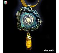 Talismano Pentacolo Pendente Collana Ciondolo Magia Gioiello Sole Fortuna Soldi