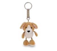 Talisminis 62686 - Portachiavi con Cane di Peluche, Ciondolo a Forma di animaletto con Anello, per Cordino Portachiavi e Mazzo di Chiavi, Peluche Portafortuna da Borsa con Messaggio, 7 cm, Marrone