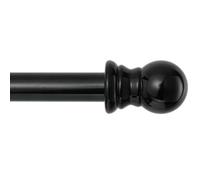 TALITARE Bastone per tenda nero con terminali rotondi, staffe di montaggio, set per finestra e camera da letto, da 76 a 221 cm