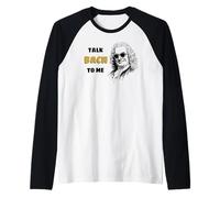 Talk Bach To Me Divertente Gioco di Parole di Musica Classica Maglia con Maniche Raglan