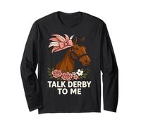 Talk Derby To Me - Cappello da corsa di cavalli con rose floreali e fiocco vintage Maglia a Manica