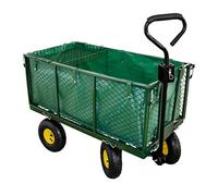 Talk-Point Carrello da giardino, carrello a mano, carrello per il trasporto fino a 550 kg, pneumatici ad aria, telone interno rimovibile