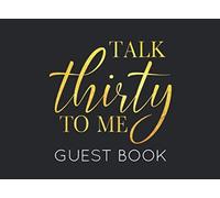 Talk Thirty to Me: Black and Gold Guest Book for 30th Birthday Party. Fun gift for someone’s birthday, perfect present for a friend or a family member