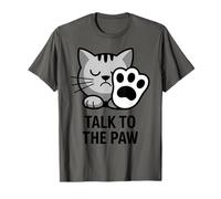 Talk To The Paw Funny Cartoon Cat Quote For Pet Owners Maglietta